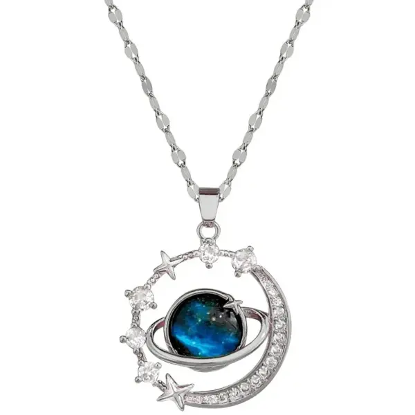 Wholesale IG Style Simple Style Star Planet 201 Stainless Steel Copper Plating Inlay White Gold Plated Gold Plated Resin Zircon