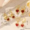 1 Pair IG Style Simple Style Heart Shape Inlay Copper Zircon 18K Gold Plated Drop Earrings