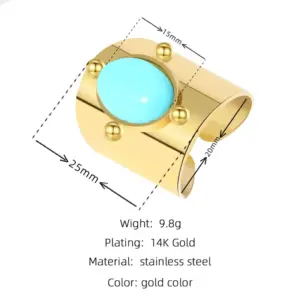 PVD Coated 18K Gold Real Gold Plated Geometric 304 Stainless Steel Fashion Waterproof Non Tarnish