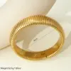 Wholesale Ion Plating (IP) Real Gold Plated Geometric 304 Stainless Steel Elegant Hip-Hop Streetwear Waterproof Non Tarnish 304 Stainless Steel Wristband