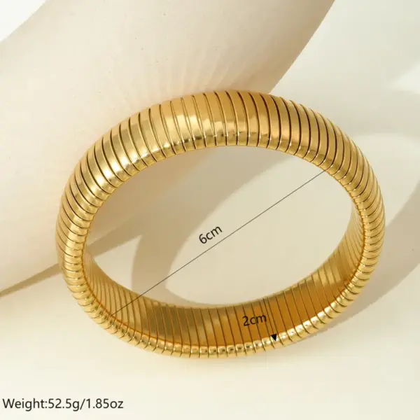 Wholesale Ion Plating (IP) Real Gold Plated Geometric 304 Stainless Steel Elegant Hip-Hop Streetwear Waterproof Non Tarnish 304 Stainless Steel Wristband
