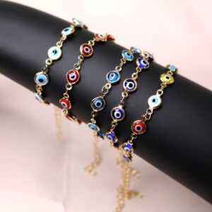 Wholesale Cross-border Hot Sale Turkish Evil Devil Eye Bracelet Adjustable Vintage Colorful Oil Drop Eye Bracelet