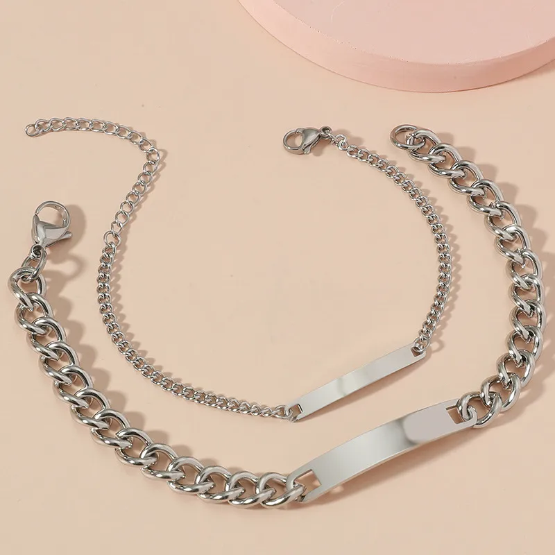 Wholesale Simple Style Geometric Titanium Steel No Inlaid Bracelets In Bulk