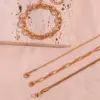 Wholesale 304 Stainless Steel Oval Solid Color PVD Coated 18K Real Gold Plated Simple Style Classic Style Waterproof Non Tarnish Plating Gold Bracelets