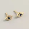 Wholesale Simple Style Geometric Plating Copper Artificial Gemstones Earrings Ear Studs