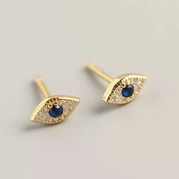 Wholesale Simple Style Geometric Plating Copper Artificial Gemstones Earrings Ear Studs