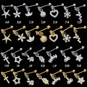 Wholesale Stainless Steel Zircon Star Waterproof Non Tarnish Surgical Steel Elegant Ear Studs For Women'S