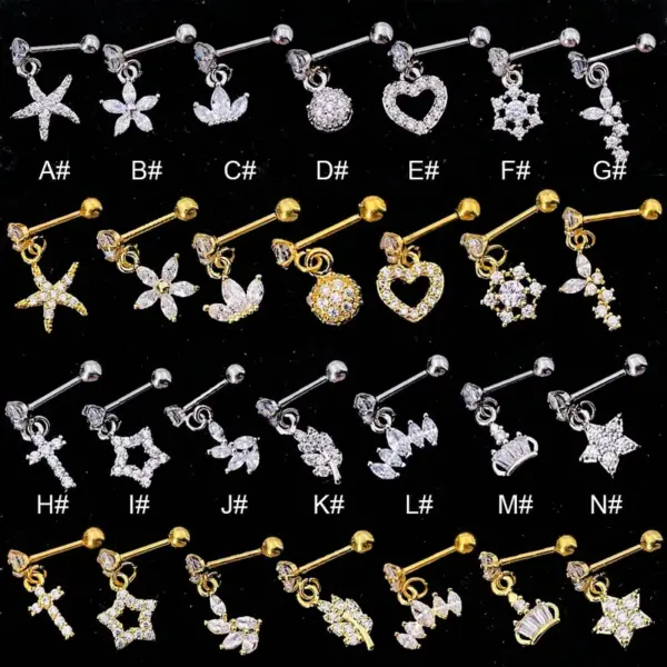 Wholesale Stainless Steel Zircon Star Waterproof Non Tarnish Surgical Steel Elegant Ear Studs For Women'S