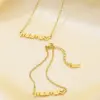 PVD Coated 18K Gold Plated Letter Stainless Steel MAMA Waterproof Non Tarnish Bracelets Necklace