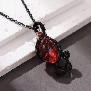 Black Thorn Heart Necklace