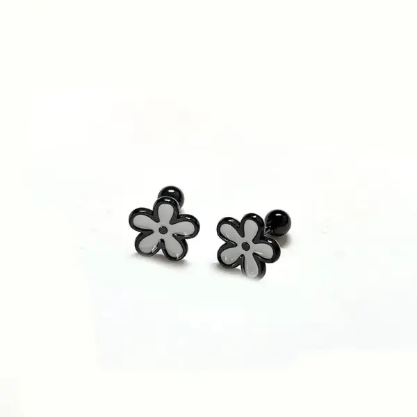 1 Piece Simple Style Flower Plating 304 Stainless Steel Drop Earrings Ear Studs