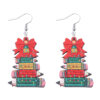 Wholesale Christmas Bow Pencil Wooden Double-Sided Earrings