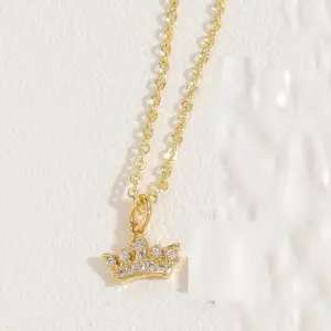 Crown Necklace 14K Real / Gold