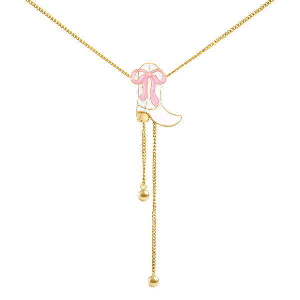 oly-eaf4e7457d93c685680c33e0950d45ec Wholesale Western cowgirl boots pink bow necklace