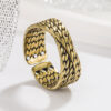 Wholesale Retro style bronze woven design simple design high-grade light luxury fashion ring bracelet