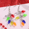 Wholesale Christmas colorful light bulb earrings