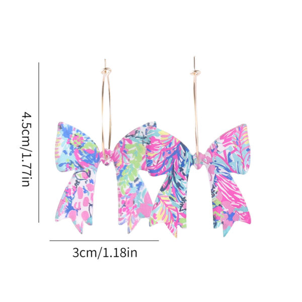 oly-eafde3ff8089757f7cd1668b403f65f7 Wholesale Cross-border New Spring and Summer Colored Leaves Flowers Bohemian Bow Pendant Earrings Acrylic Earrings Gift