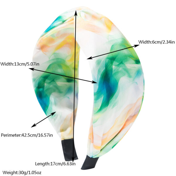 Wholesale New Bohemian Tie-dyed Fabric Hair Hoop Fashionable Wide-brimmed Cross Knot Summer Beach Vacation Hair Accessories for Women