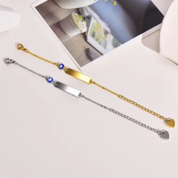 Wholesale PVD Coated Gold Plated Eye 201 Stainless Steel Streetwear Waterproof Non Tarnish 201 Stainless Steel Bracelets