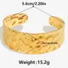 Wholesale PVD Coated Real Gold Plated Solid Color 304 Stainless Steel Exaggerated Simple Style Waterproof Non Tarnish 304 Stainless Steel Bangle