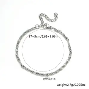 3mm Swastika Chain / Steel Color