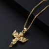 Wholesale copper plated 18K gold micro set zircon pendant necklace simple personality necklace sweater chain women's high-end feeling