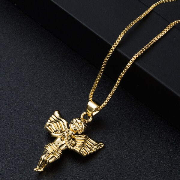 Wholesale copper plated 18K gold micro set zircon pendant necklace simple personality necklace sweater chain women's high-end feeling