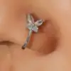 Butterfly Non-pierced Nose Clip Copper Inlaid Zircon U-shaped Nose Ring Nose Pin