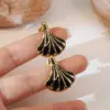 Wholesale 304 Stainless Steel Plastic Geometric Electroplating Acrylic Imitation Gold Vintage Style Luxurious French Style Inlay Ear Studs