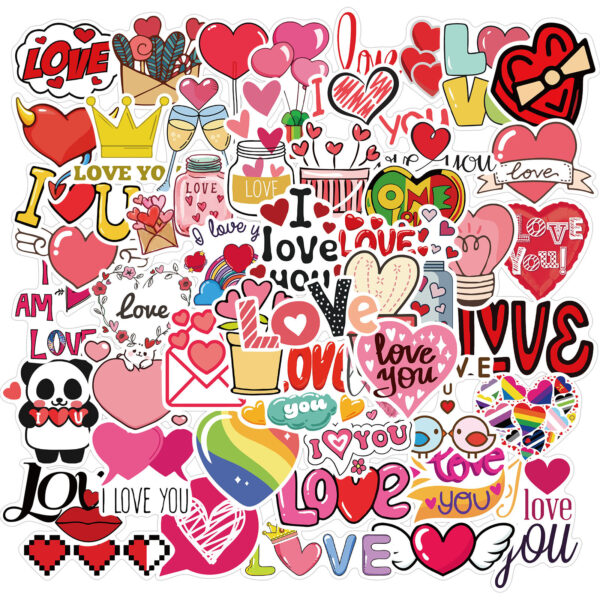 Wholesale 50PCS/PACK Valentine's Day stickers pink love stickers