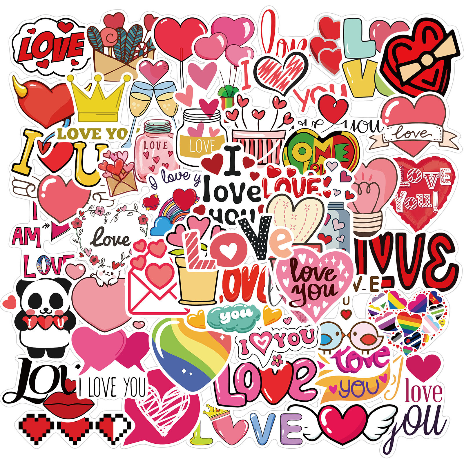 Wholesale Valentine's Day stickers pink love stickers