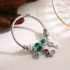 Wholesale Elegant Cute Round Butterfly Key 304 Stainless Steel Alloy Rhinestones Bangle In Bulk