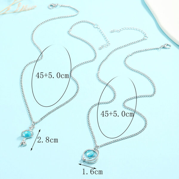 Wholesale Blue diamond clavicle necklace set