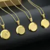 Wholesale 304 Stainless Steel Round Water Plating 18K Gold Plated Simple Style Commute Cable Chain Pendant Necklace