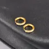 Wholesale 304 Stainless Steel O-Shape PVD Coated Rhinestones 18K Real Gold Plated 18K Gold Fashion Waterproof Non Tarnish Gold Plated Earrings