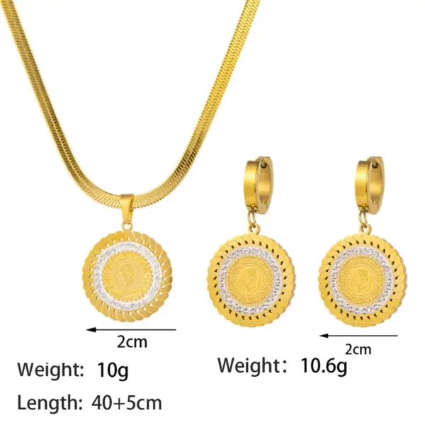 Wholesale Jewelry Simple Style Classic Style Geometric Titanium Steel Plating Jewelry Set Cable Chain