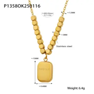 P1358-Gold Necklace-40+5cm