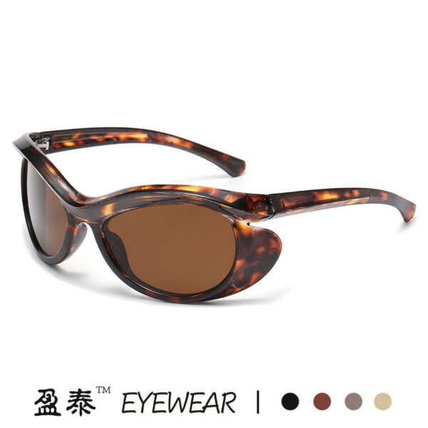 Wholesale Hair Hoop Cat's Eye Sunglasses Men's Internet-famous Fashion Fashion Street Beat Glasses Men's and Women's Girls Plaid Sunglasses Anti-UV