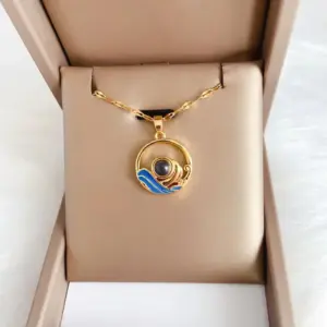 Dolphin 100 Languages I Love You Projection Necklace