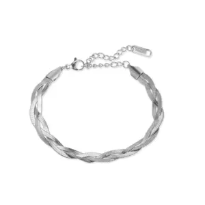 Sl063 Three-Layer Cross Bracelet / Steel Color