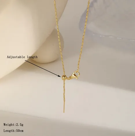 Wholesale Jewelry Casual Basic Simple Style Geometric Copper 16K Gold Plated Chain Necklace Necklace Slider Chain Cable Chain