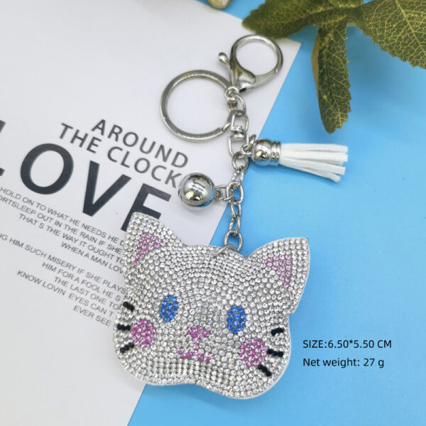 oly-eb32e84ca59ae8a44bd7424acc095b95 Wholesale 4pcs Creative Gift Rod Hot Chart Diamond-encrusted Cat Keychain