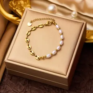 Coffee Bean Pearl Bracelet
