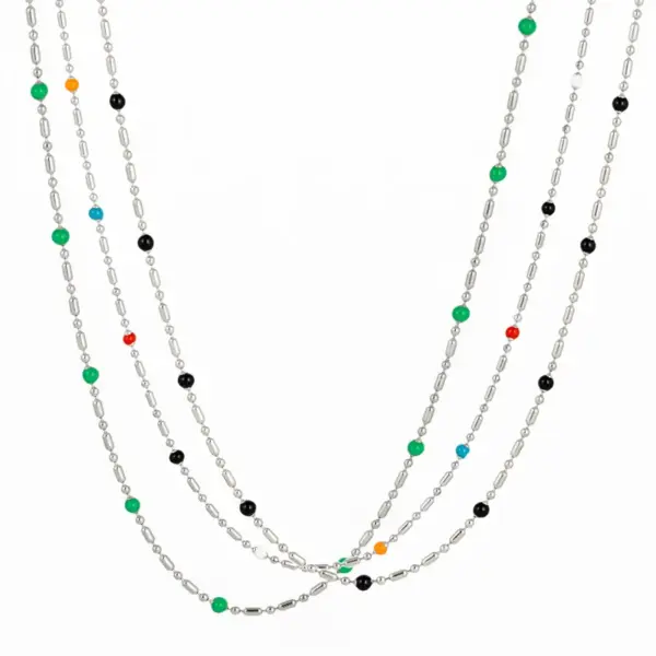 Wholesale Jewelry Fashion Geometric 304 Stainless Steel 16K Gold Plated White Gold Plated Gold Plated Plating Stainless Steel Necklaces
