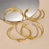 Wholesale PVD Coated Gold Plated Solid Color 201 Stainless Steel Simple Style Classic Style Waterproof Non Tarnish 201 Stainless Steel Bangle