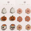 oly-eb3b488aa8a7b1d15d528cea53bb2a8b Wholesale European and American Cross-border Halloween Cartoon Funny Ghost Pumpkin Kid Wooden Decorative Earrings Combination suit