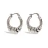 Wholesale 304 Stainless Steel Stainless Steel Ring Handle PVD Coated Real Gold Plated Basic Waterproof Non Tarnish Earrings