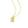 Wholesale PVD Coated Real Gold Plated Bear Stainless Steel Cute Simple Style Waterproof Non Tarnish Pendant Necklace