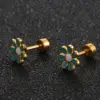 Wholesale Simple Style Flower 304 Stainless Steel No Inlaid Earrings Ear Studs