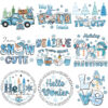 Wholesale Blue Snowman Christmas UV DTF Ready to Press Transfers Wraps